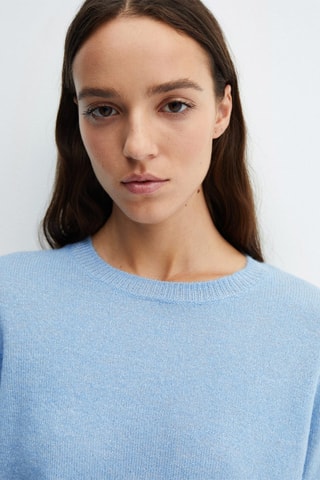 Pull-over maille col rond - Bleu ciel