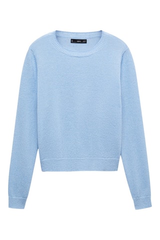 Pull-over maille col rond - Bleu ciel