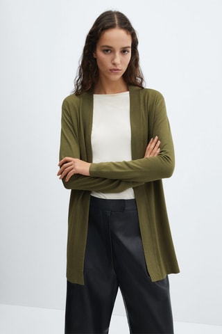 Cardigan maille fine - Kaki