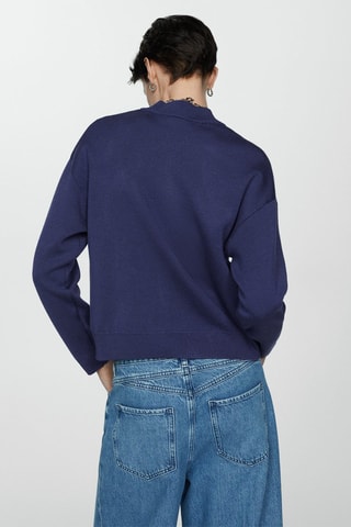 Cardigan maille fermeture éclair - Bleu marine