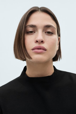 Pull-over col montant - Noir