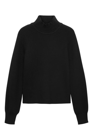 Pull-over maille côtelée col rond - Noir