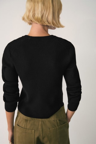 Pull-over boutons bijoux - Noir