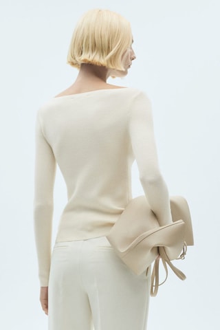 Pull maille col bateau - Écru