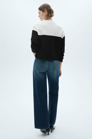 Pull-over bicolore col montant - Noir