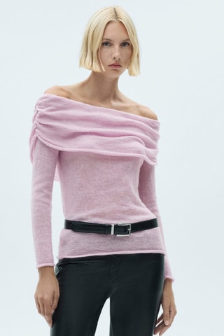 Pull-over détail froncé - Rose