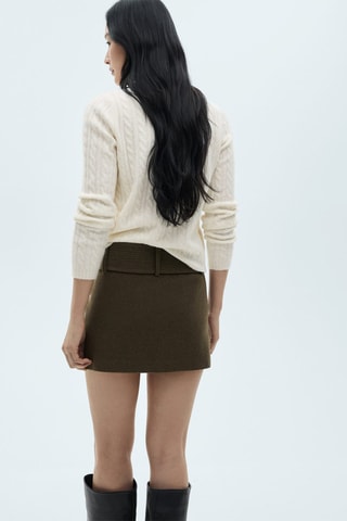 Pull-over maille tressée - Écru