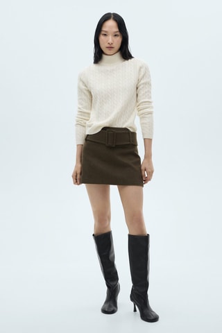 Pull-over maille tressée - Écru