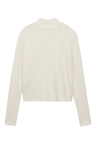 Pull-over maille tressée - Écru