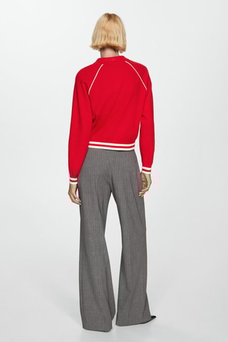 Pull-over à bords contrastants - Rouge