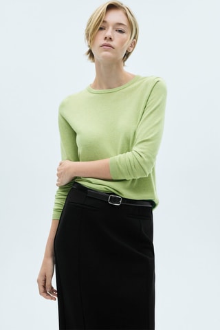 Pull-over maille fine col rond - Vert d'eau