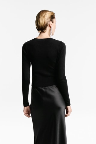 Pull-over crop strass - Noir