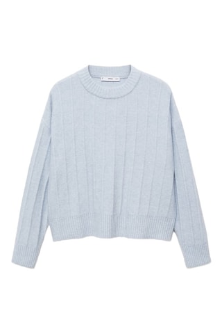 Pull-over maille col montant - Bleu clair
