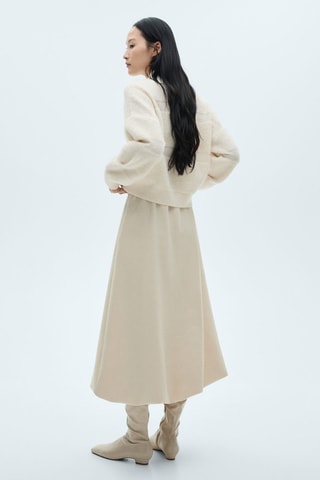 Pull-over empiècements col montant - Ecru