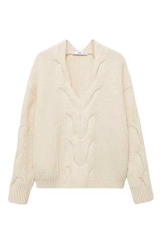 Pull-over torsades col V - Ecru