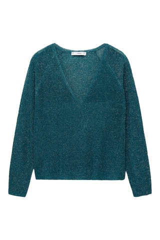 Pull-over Lurex col V - Vert