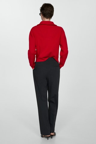 Pull-over col fermeture éclair - Rouge