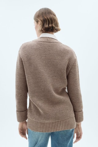 Cardigan boutons oversize - Marron