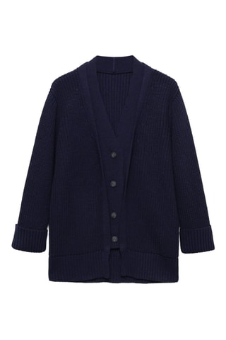 Cardigan boutons oversize - Bleu marine