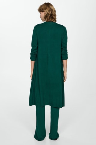 Cardigan long maille fine - Vert foncé