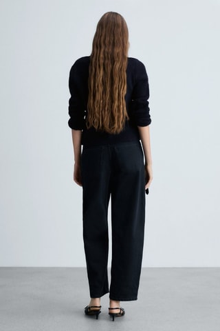 Pull-over maille col montant - Bleu marine