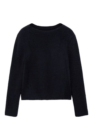 Pull-over maille col montant - Bleu marine