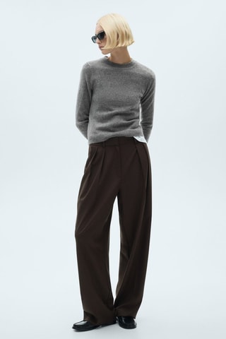 Pull-over maille manches longues - Gris