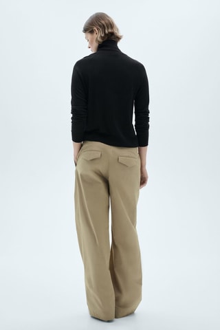 Pull-over maille fine col roulé - Noir