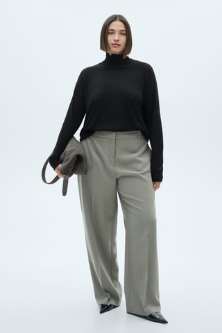 Pull-over maille fine col roulé - Noir