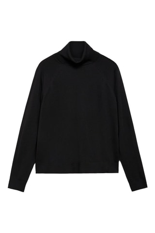 Pull-over maille fine col roulé - Noir