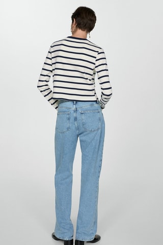 Cardigan rayures boutons - Écru