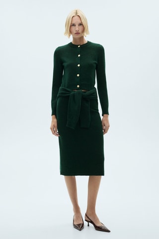 Cardigan maille boutons bijoux - Vert