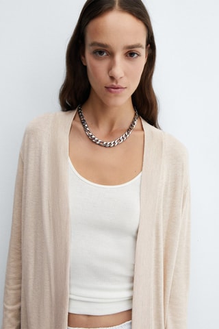 Cardigan maille fine - Sable