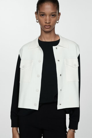 Gilet maille poches - Écru