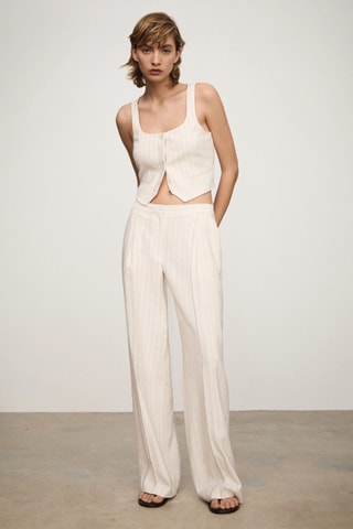 Gilet costume rayures - Écru