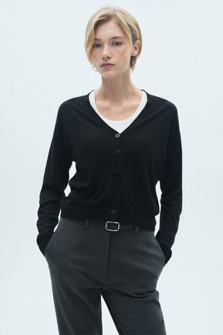 Cardigan maille boutons - Noir