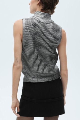 Gilet foil col montant - Argenté