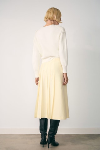 Cardigan lanière boutons - Blanc