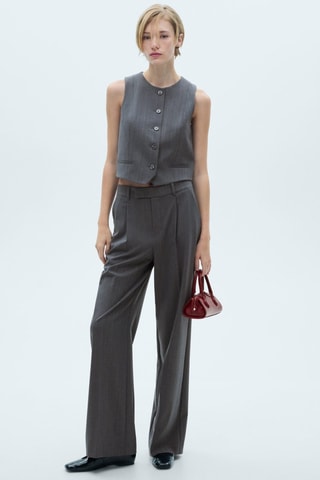 Gilet de costume à fines rayures - Gris