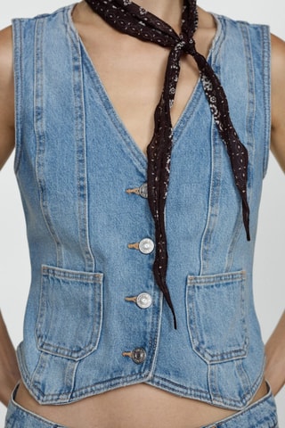 Gilet jean poches - Bleu