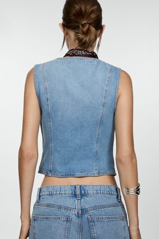 Gilet jean poches - Bleu