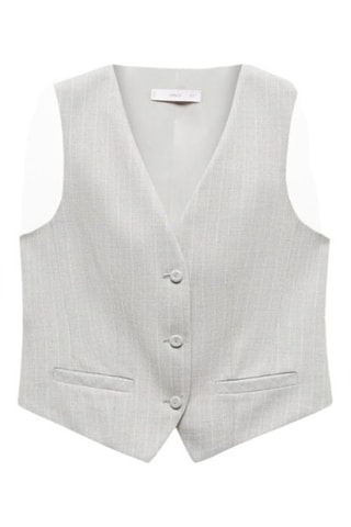 Gilet de costume à fines rayures - Gris chiné
