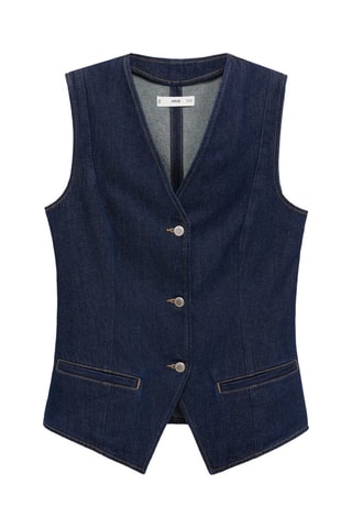 Gilet en jean rinse wash - Bleu foncé