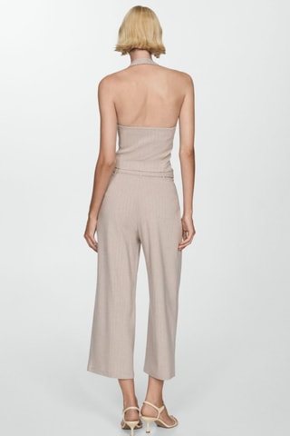 Gilet emmanchures américaines rayures tennis - Beige