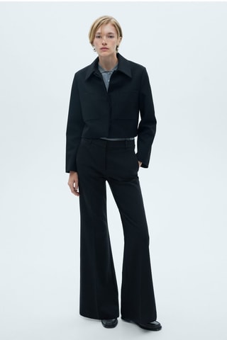 Pantalon évasé taille normale - Noir