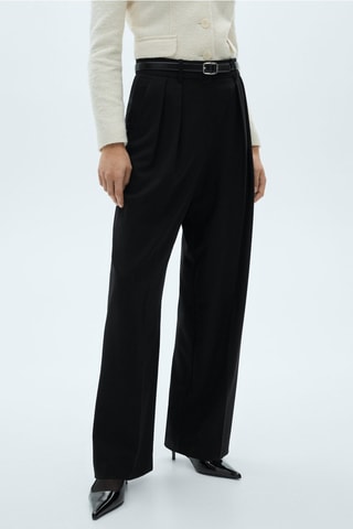 Pantalon pinces wideleg - Noir