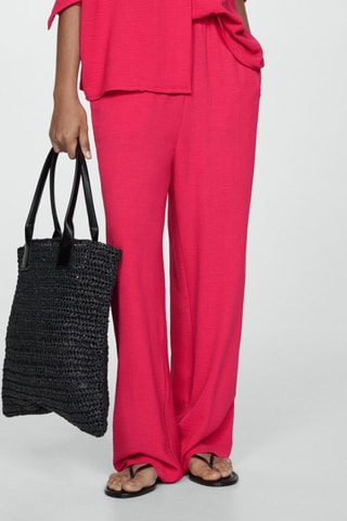 Pantalon fluide texturé - Fuchsia