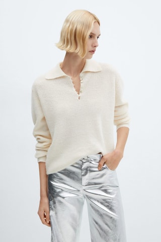 Pantalon wideleg métallisé - Argenté