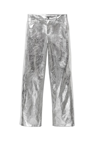 Pantalon wideleg métallisé - Argenté