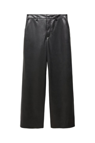 Pantalon taille haute similicuir - Noir